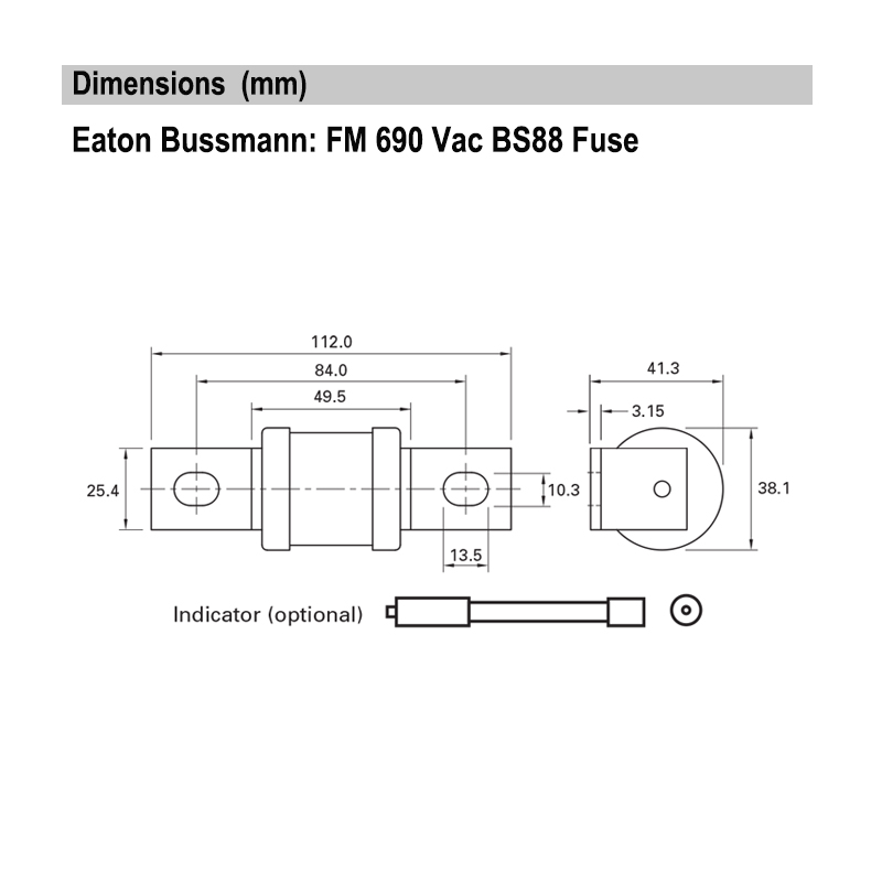 350FM Eaton Bussmann BS88 Semiconductor Protection Fuses