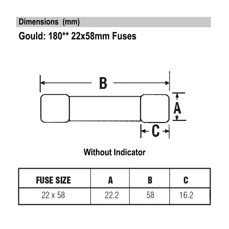 18063 100A Gould Industrial Cylindrical Fuses